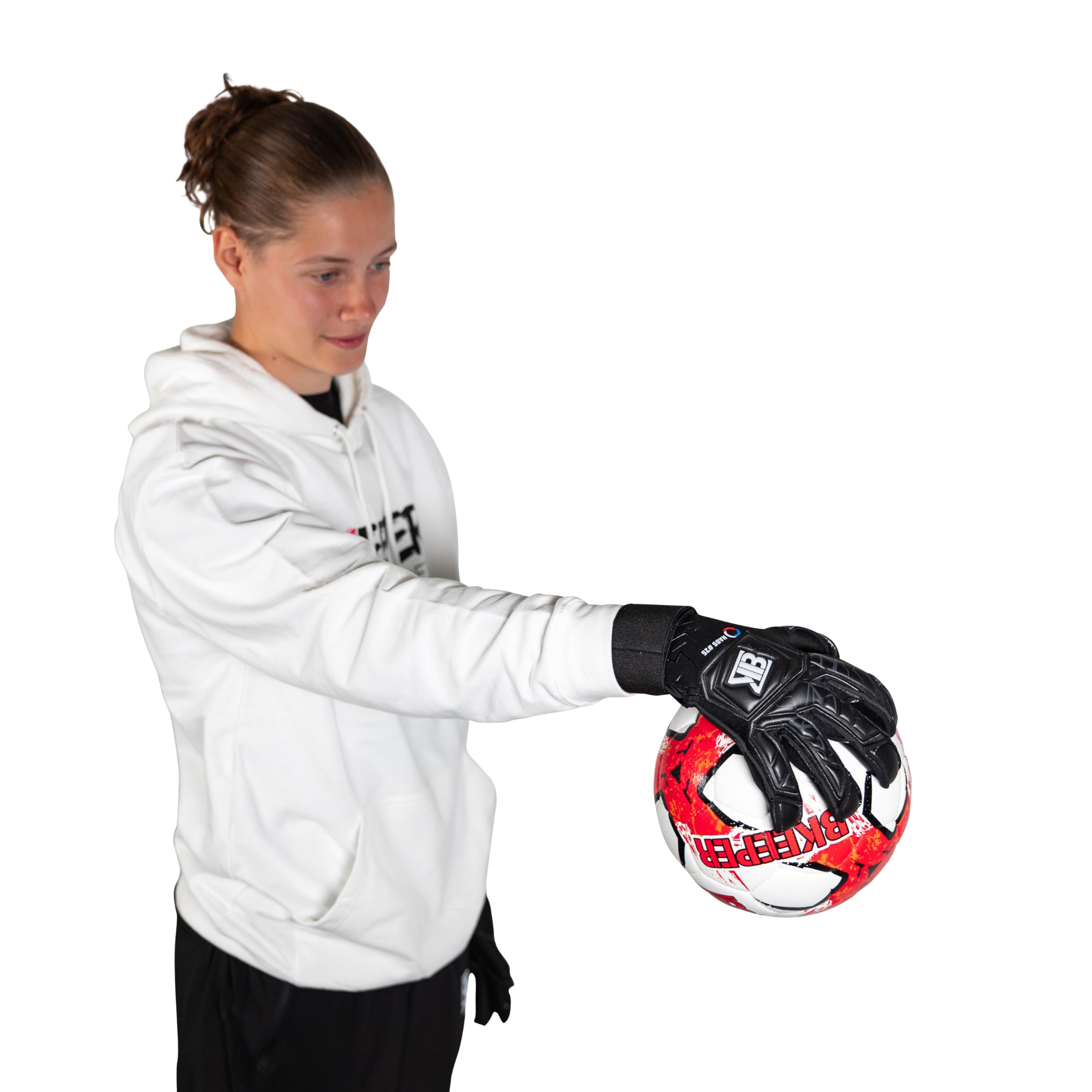 Gants de Gardien NAOS #25, Noir, Coupe Hybride, pour Adultes, Mousse Contact