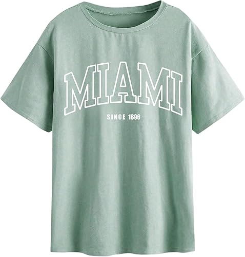 SOLY HUX Camisetas de Gran Tamaño para Mujer Camisetas Gráficas Casuales Vintage Tops de Verano Camisas de Media Manga