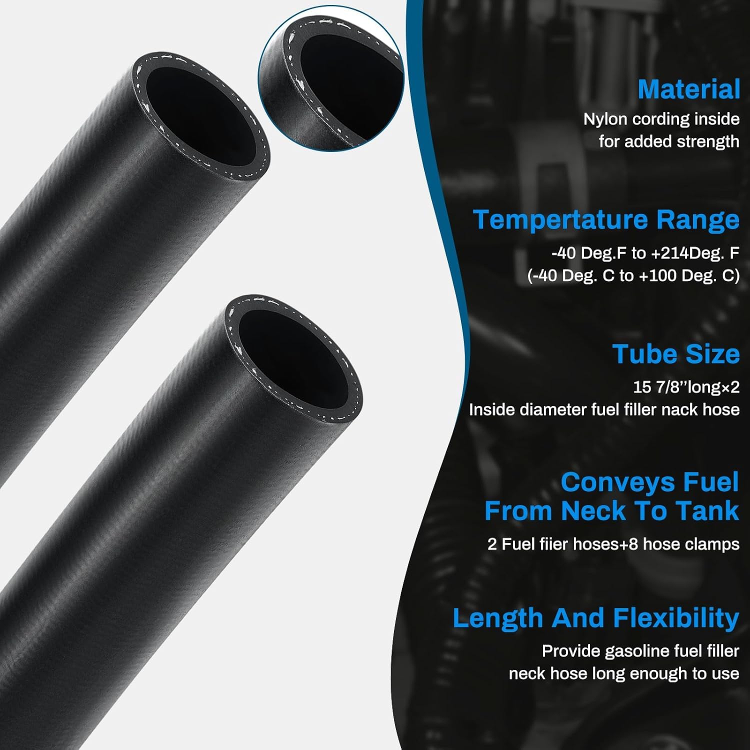 Aazon.co: (2-Pack) 2.25" ID Gasoline Fuel Filler Neck Hose With 4 - View #11