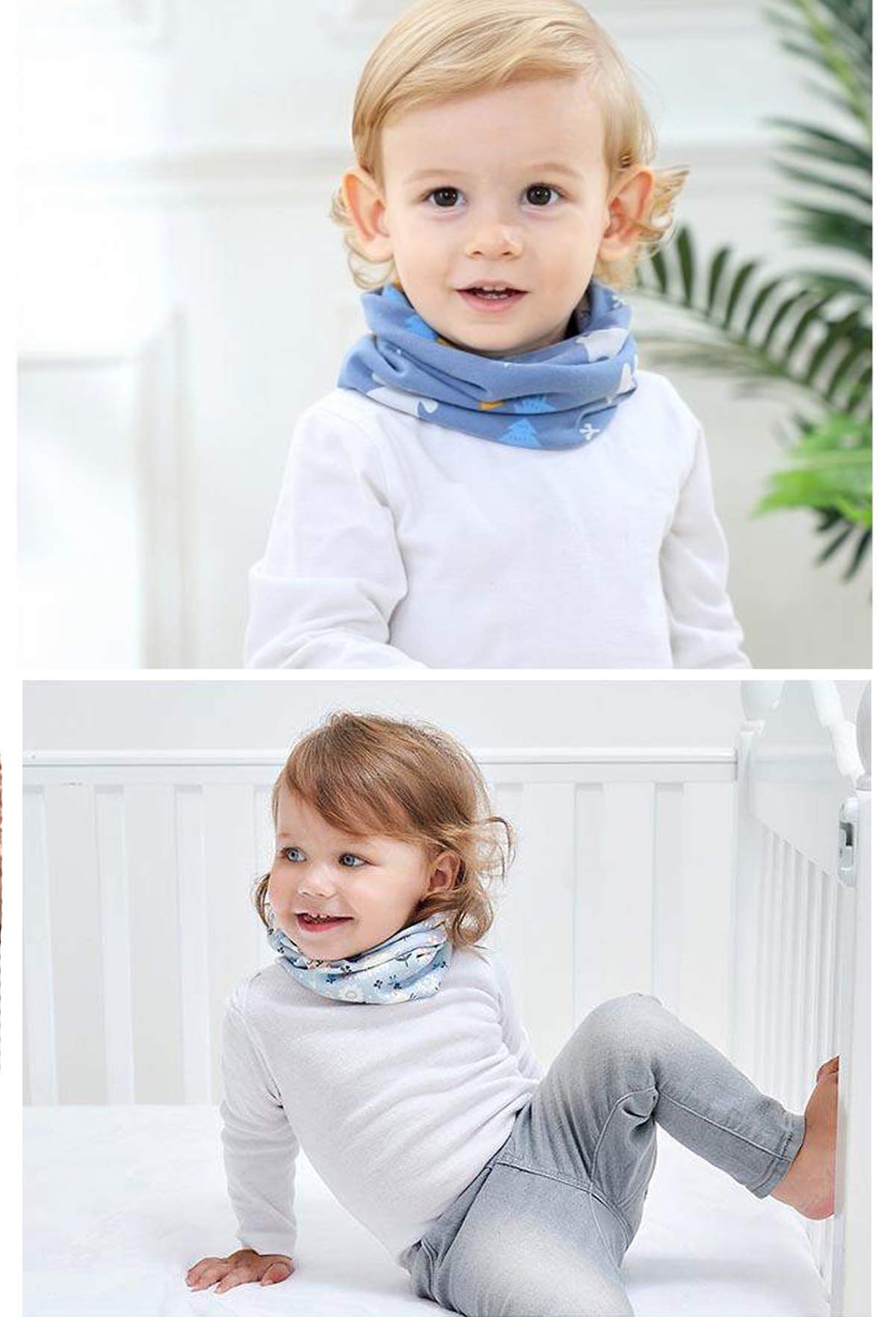 Elfin-Lore Bufanda Pañuelo Niños Cuello Cepillada Infantil Babero Recién Nacido Vellón Polar Franela Unisex Cálido A Prueba Viento 0-12T 3 Pzs