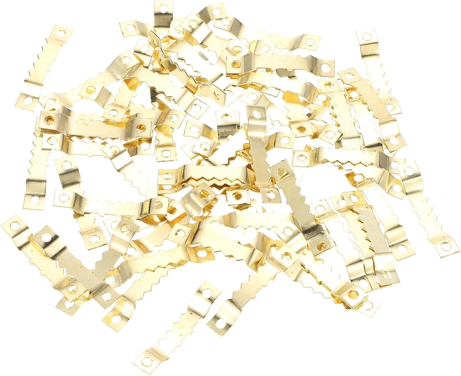 1000pcs Gold Serrated Metal Hanging Photo Hooks Double-Sided Sawtooth Picture Frame Hangers Wall Mount Kit for Art Gallery and Home Décor
