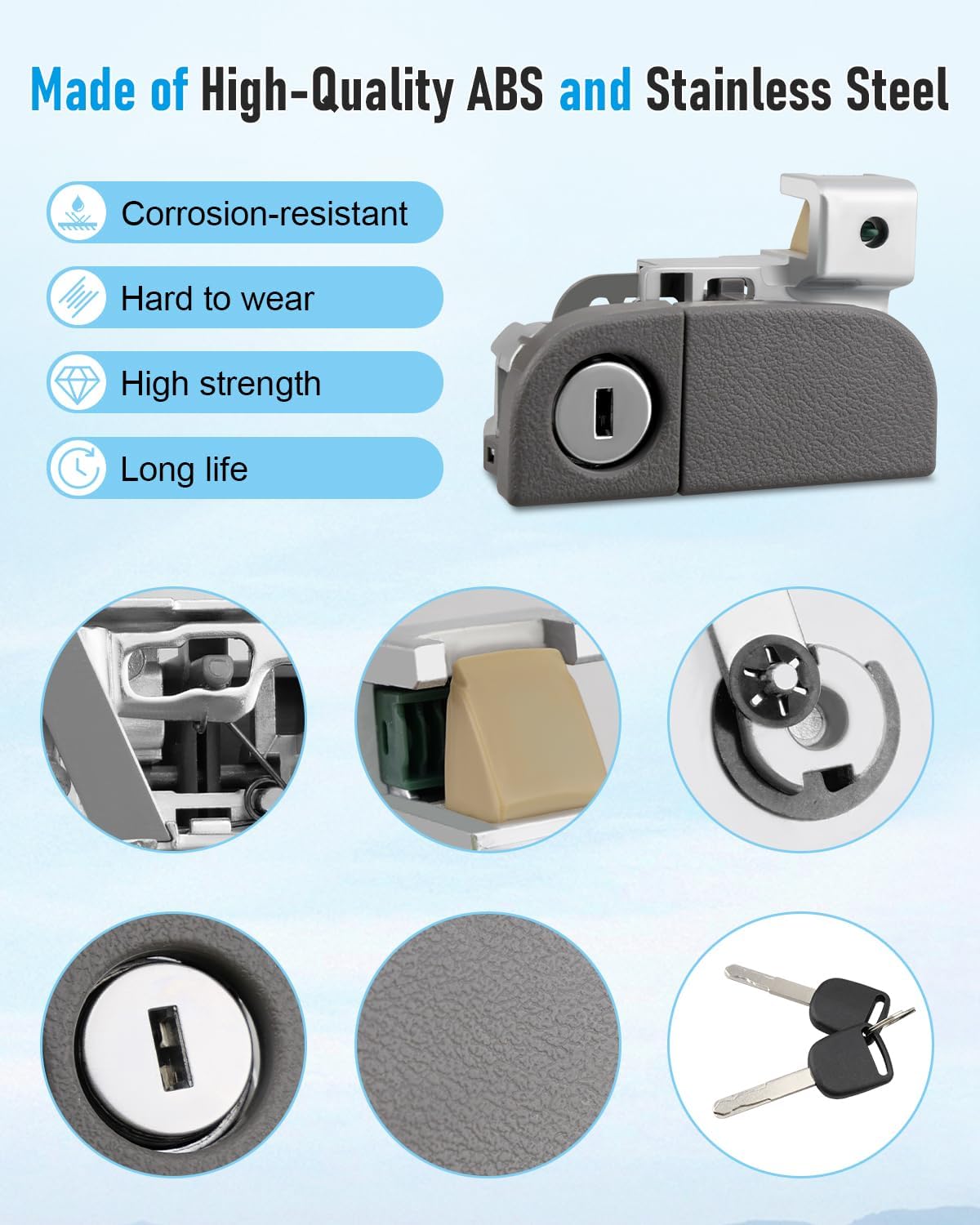 77540-SHJ-A01ZC Glove Box Latch Assembly Fits for Honda Odyssey 2005 2006 2007 2008 2009 2010 with 3.5L V6 Engine, Front Glove Box Door Lock, Grey