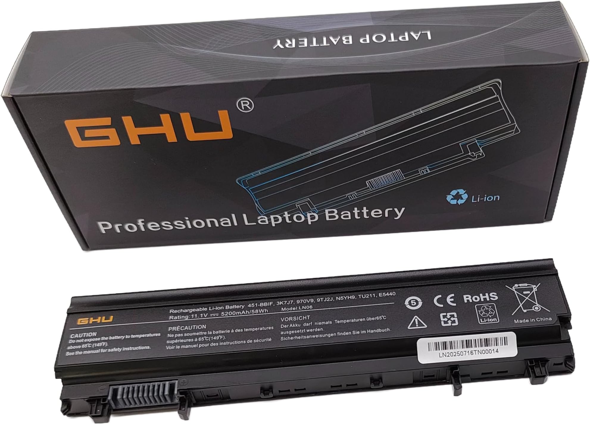 GHU New E5540 Battery 11.1V 58WH Compatible with Dell Latitude E5540 E5440 VV0NF 0K8HC 1N9C0 CXF66 WGCW6 0M7T5F F49WX NVWGM N5YH9 VVONF VV0NF VJXMC 7W6K0