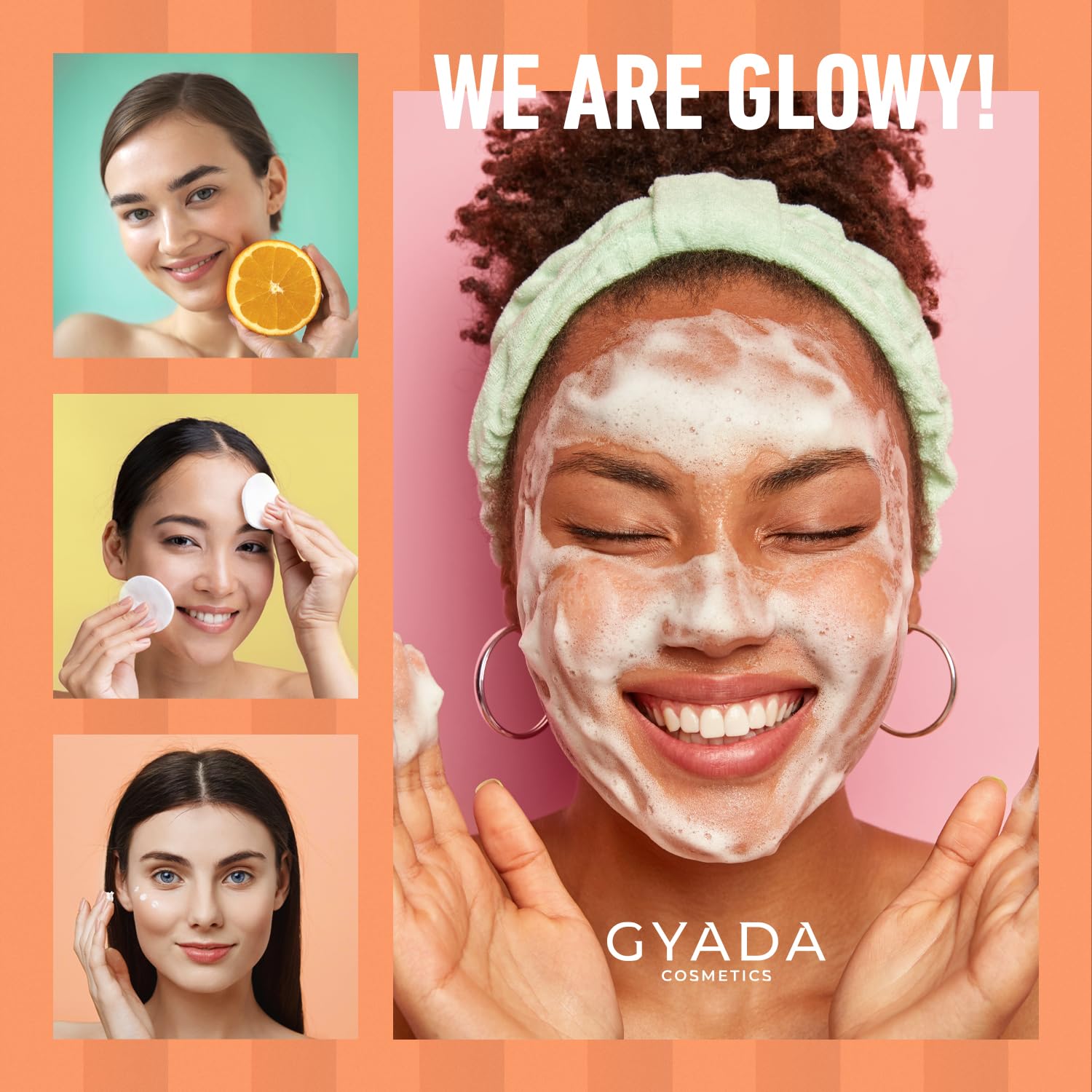 GYADA COSMETICS, Mousse Nettoyante Illuminatrice, Démaquille, Stimule le renouvellement cellulaire, Contrecarre les signes de l’âge et de l’expression, à base de Vitamine C, 150 ml