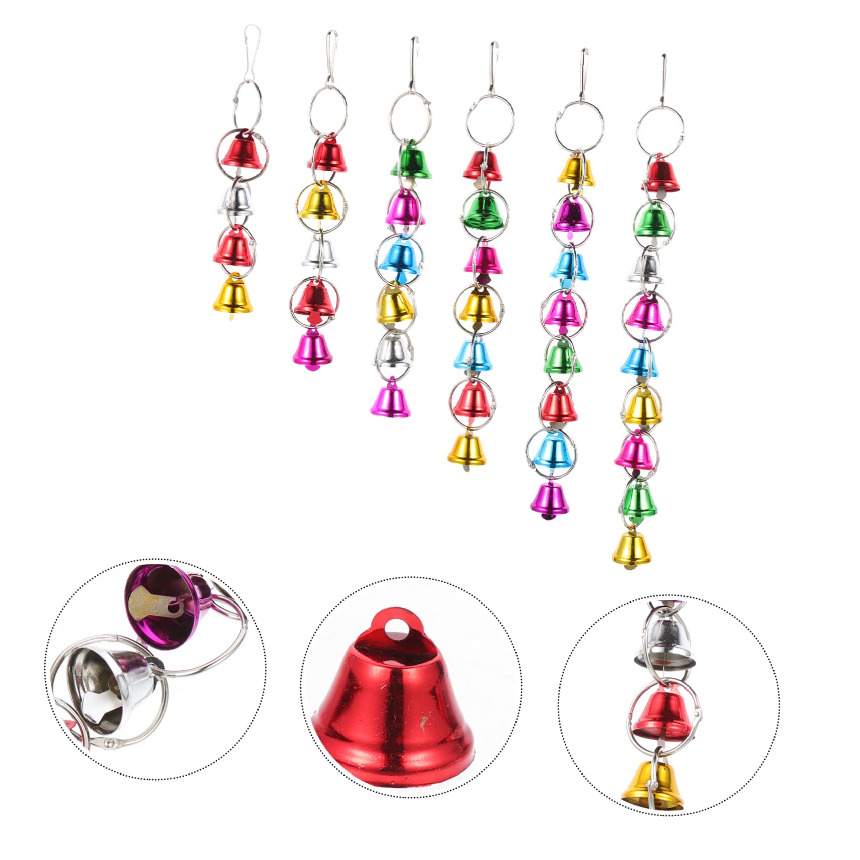 POPETPOP 12piezas Juguete para Aves De Campanillas Accesorios para Jaula De Periquitos y Cacatúas Juguete De Masticar y Diversión para Aves Material Resistente y Seguro