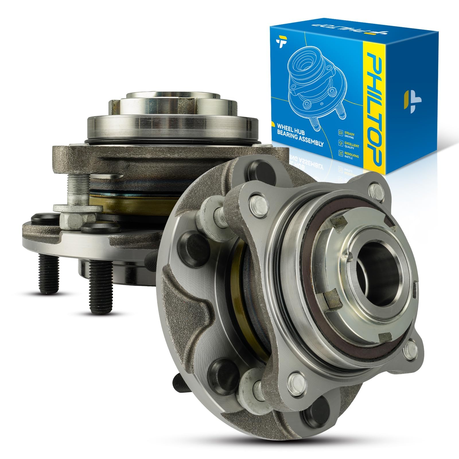 2-Pack Front Wheel Hub & Bearing Assembly For Toyota 4Runner, Tacoma, FJ Cruiser RWD 2003-2021