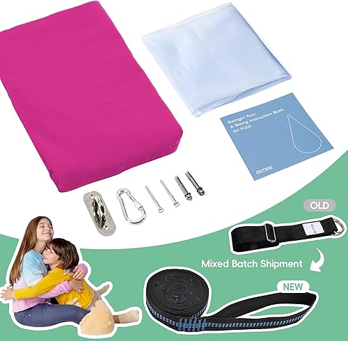 Miniatura 6 de Hamaca tipo cápsula OUTREE 100% de algodón para niños. Para uso interior y exterior, rosado y azul