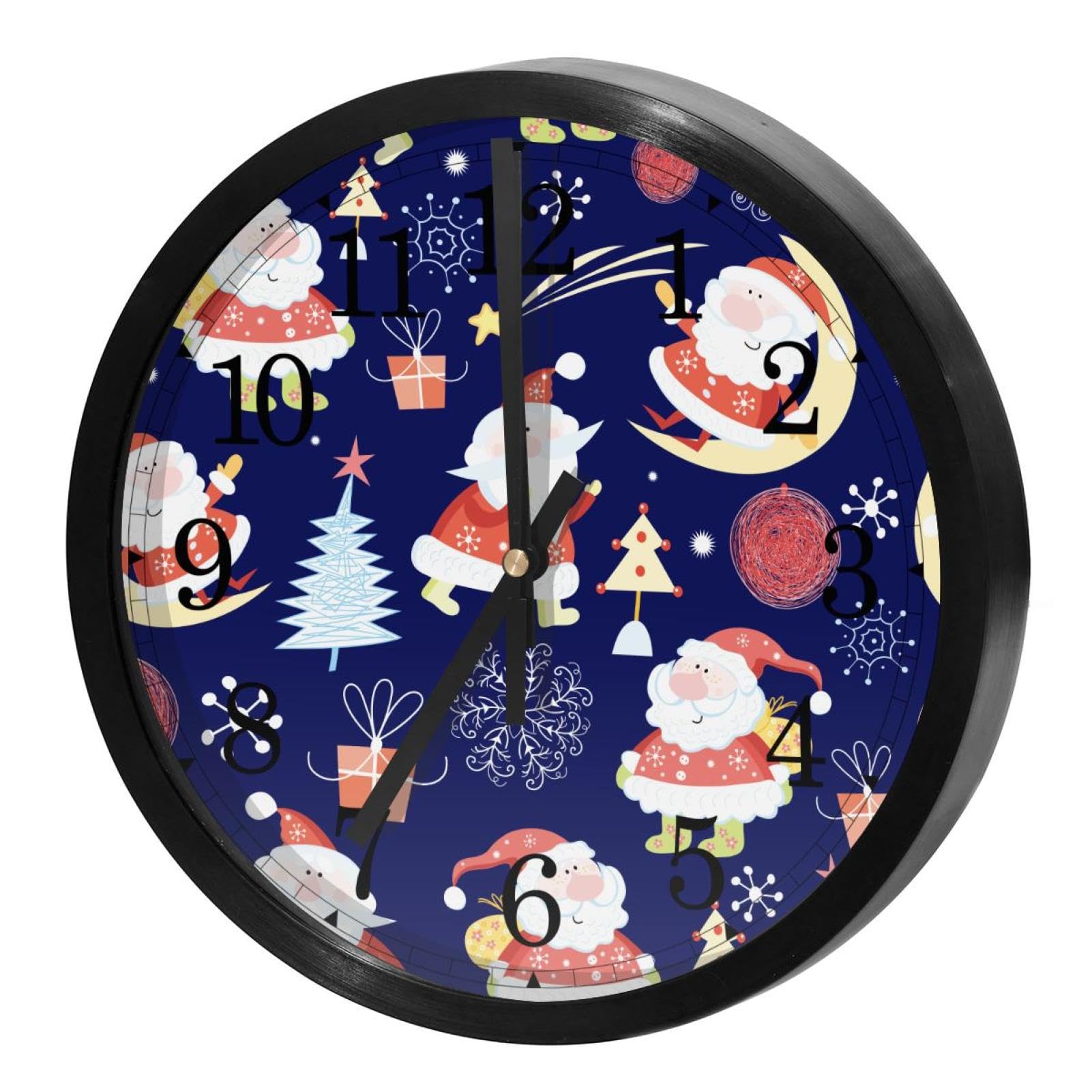 Horloge murale silencieuse à quartz Père Noël mignon pour la cuisine