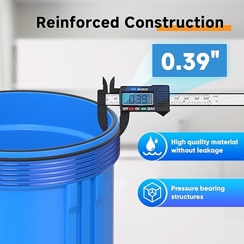 Miniatura 3 de PUREPLUS Carcasa de filtro de agua para toda la casa, carcasa universal de cartucho de sedimentos de 10 "x4.5", sistema de prefiltración, con