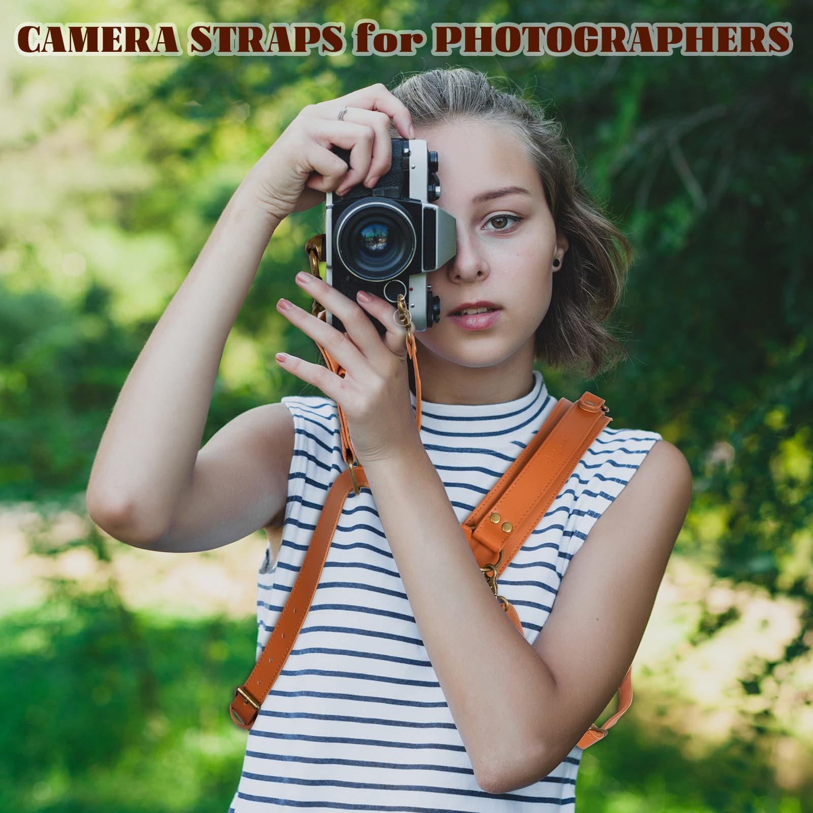Skórzana uprząż aparatu do 1 aparatu, pojedynczy pasek aparatu dla fotografów, pasek na ramię aparatu szybkie odpinanie lustrzanki cyfrowej