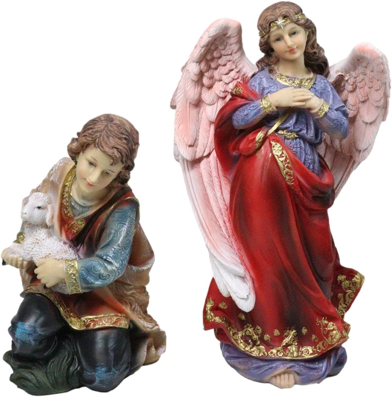 Ebros Gift Nativity Set Mother Mary Joseph Baby Jesus in Manger Three Wise Men Angel Shepherd and Animals Figurines 12" Series Catholic Christian Inspirational Christmas Decor 11 Piece Pack