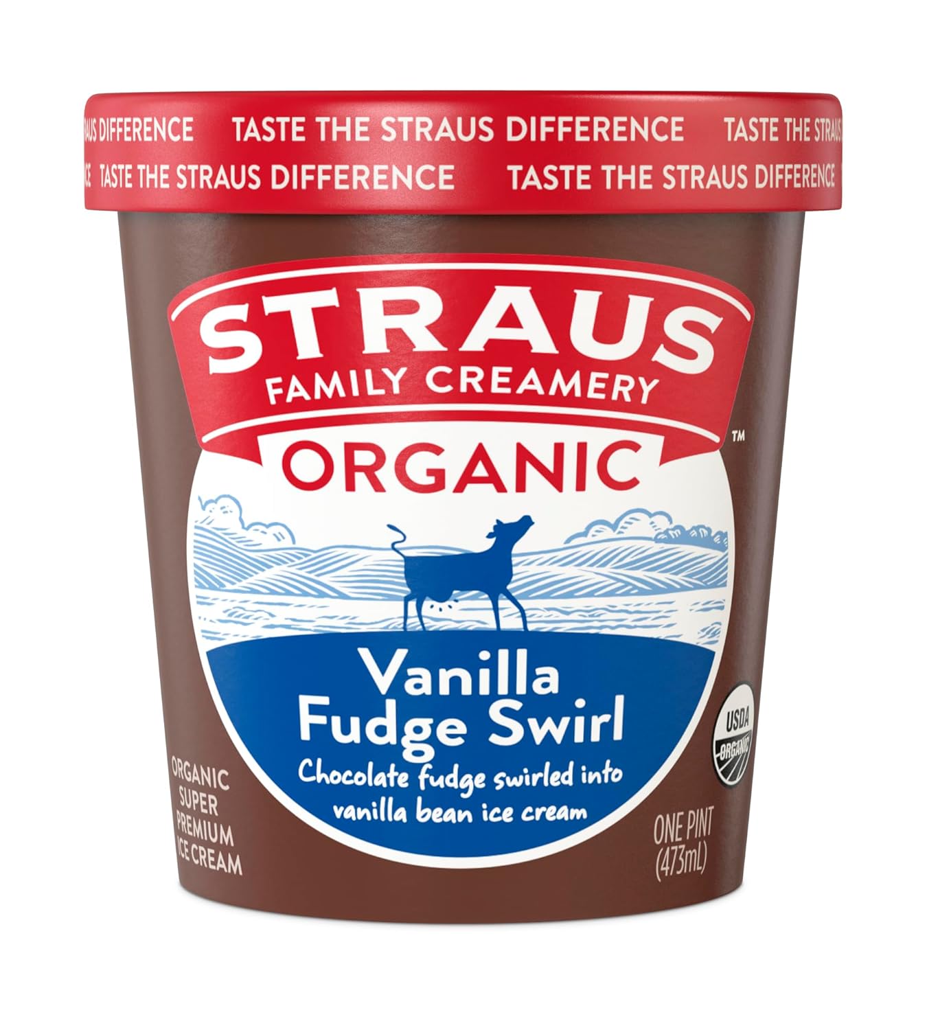 STRAUS FAMILY CREAMERY Organic Vanilla Fudge Ice Cream, 1