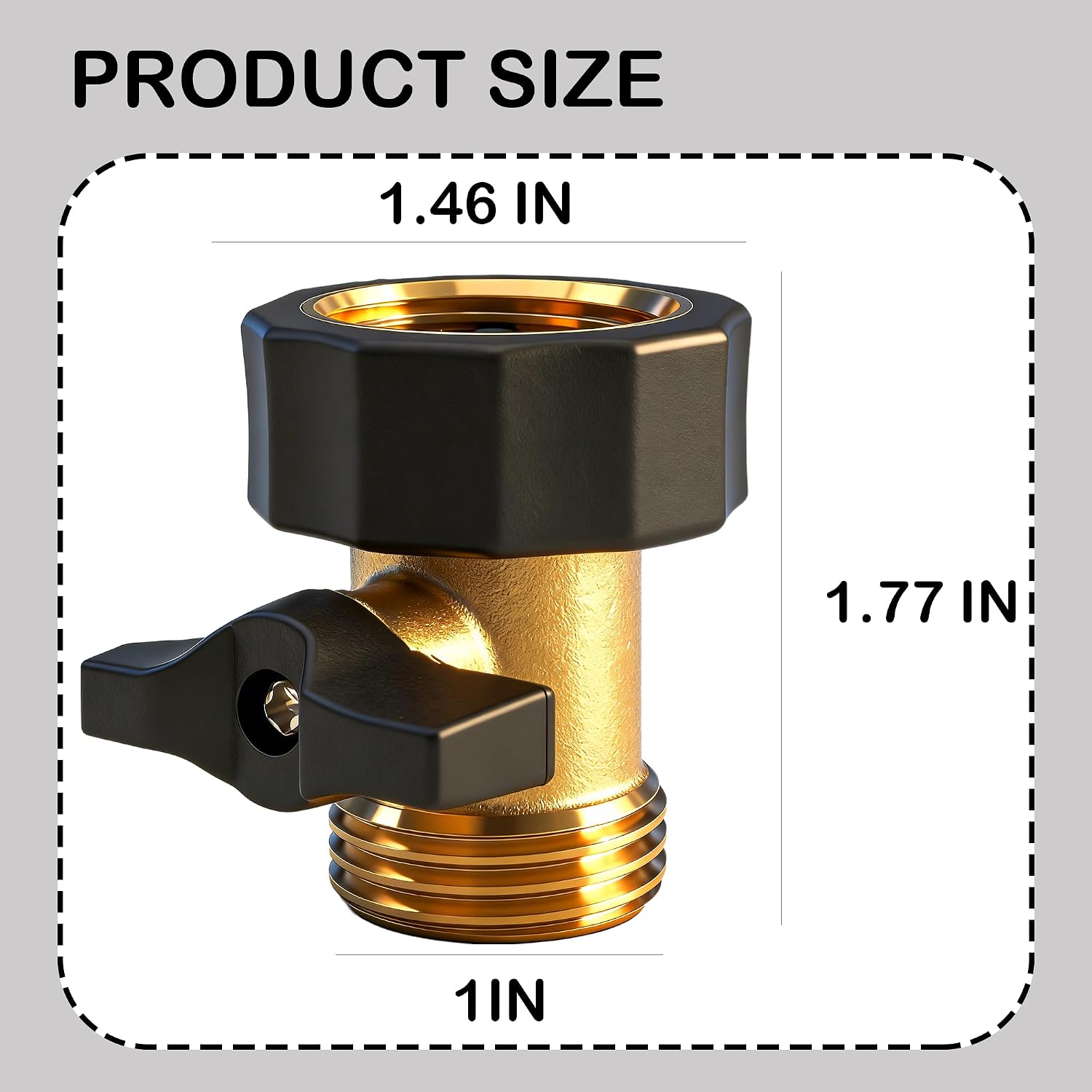 Xiny Tool Garden Hose Shut Off Valve, 2 Pack 3/4 Inch Heavy Duty Brass Water Shut Off Valve, Garden Hose Connector Extended Handle with 4 Extra Rubber Washers image 2