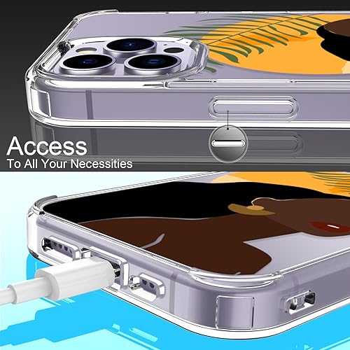 Miniatura 6 de LUHOURI Funda para iPhone 15 Pro con protector de pantalla  Funda duradera transparente  Diseños de moda para mujeres y niñas  Funda protectora a