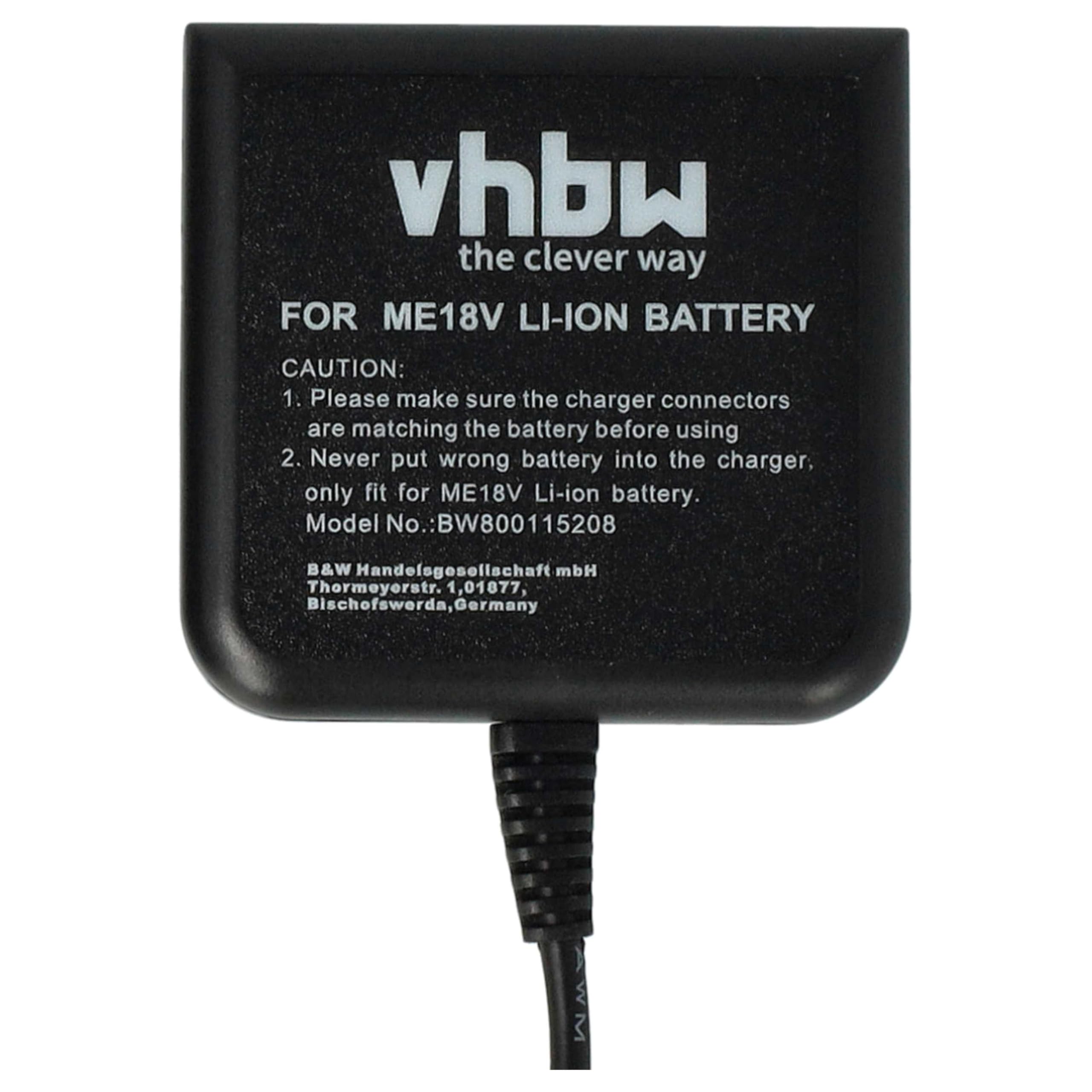 vhbw Cargador Compatible con Metabo BS 18 LT BL Q, BS 18 LT Quick, BS18 LTX, BS 18 LTX-3 BL Q I, BS 18 LTX BL Q I Herramientas, baterías de Li-Ion