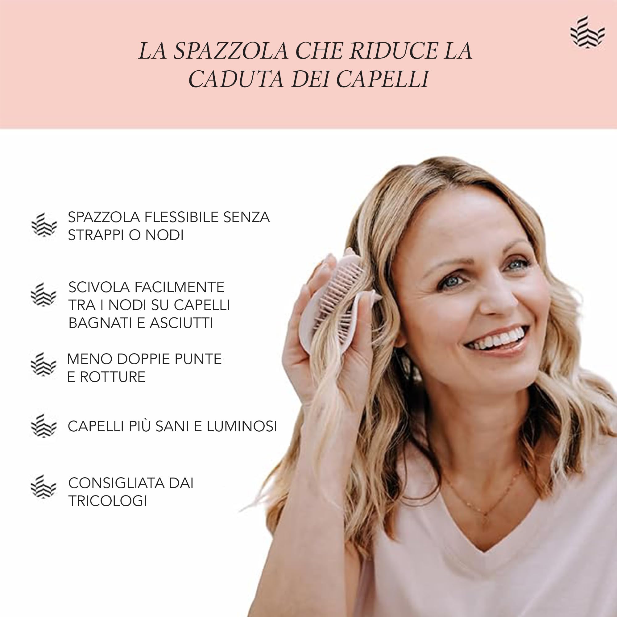 Spazzola Originale Manta Anti-Rottura – La Migliore Spazzola Districante e Flessibile per Capelli Sani, Diradati e di Tutti i Tipi, Cura Delicata dei Capelli per Donne e Uomini, Rosa