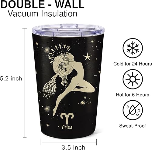 Miniatura 9 de tatamonkey Regalos de escorpio para mujeres, vaso de constelación de escorpio, vasos de acero inoxidable del zodiaco, fanáticos de la astrología,
