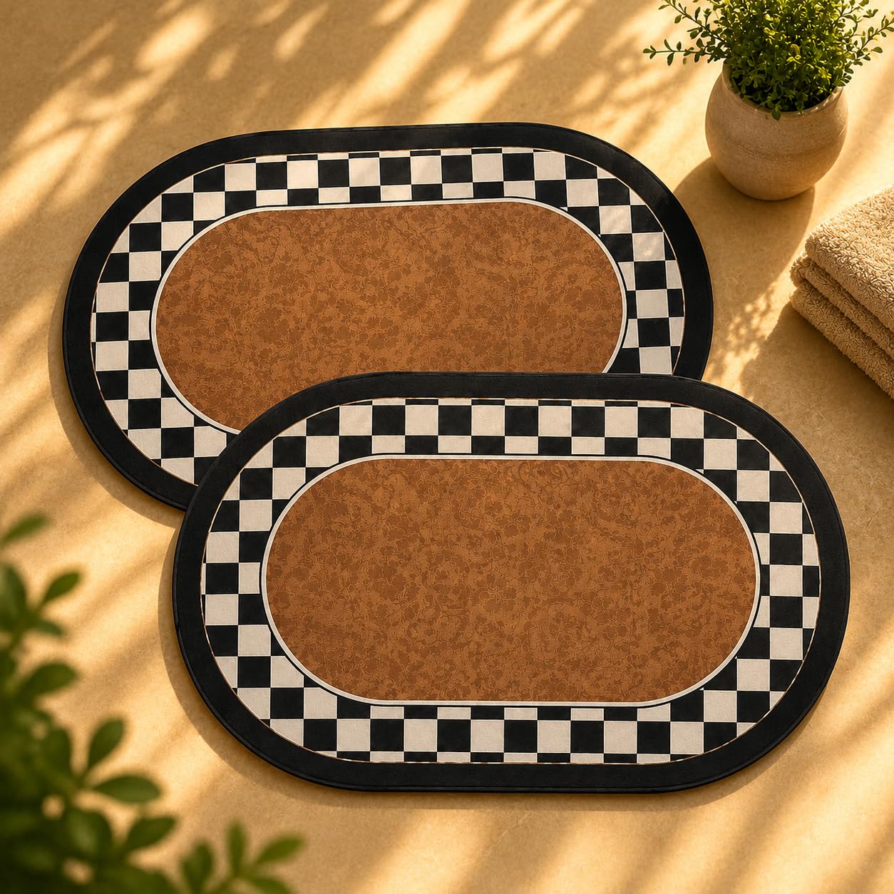 Dark Grey Yellow Kitchen Runner Rug Set - IXILUXE HOMES -12
