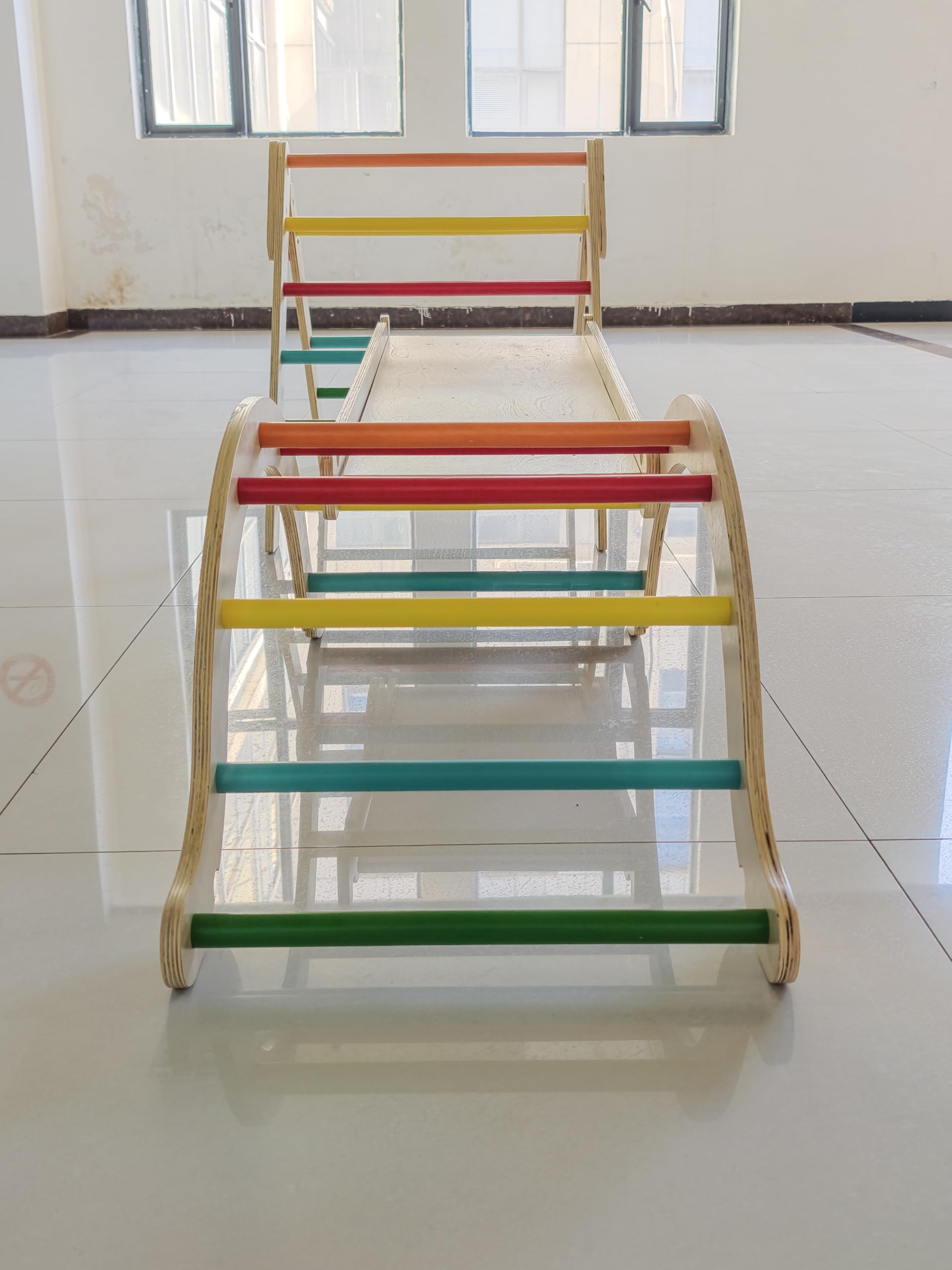 YUELOM 8 in 1 Montessori Pikler Triangle Set with Soft Cushion