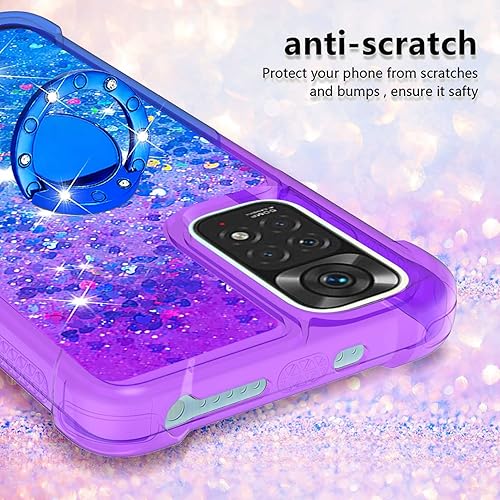 Miniatura 4 de Funda para teléfono Xiaomi Redmi Note 11S, funda para Redmi Note 11 4G, brillante efecto arena movediza TPU parachoques con cuatro esquinas cubierta