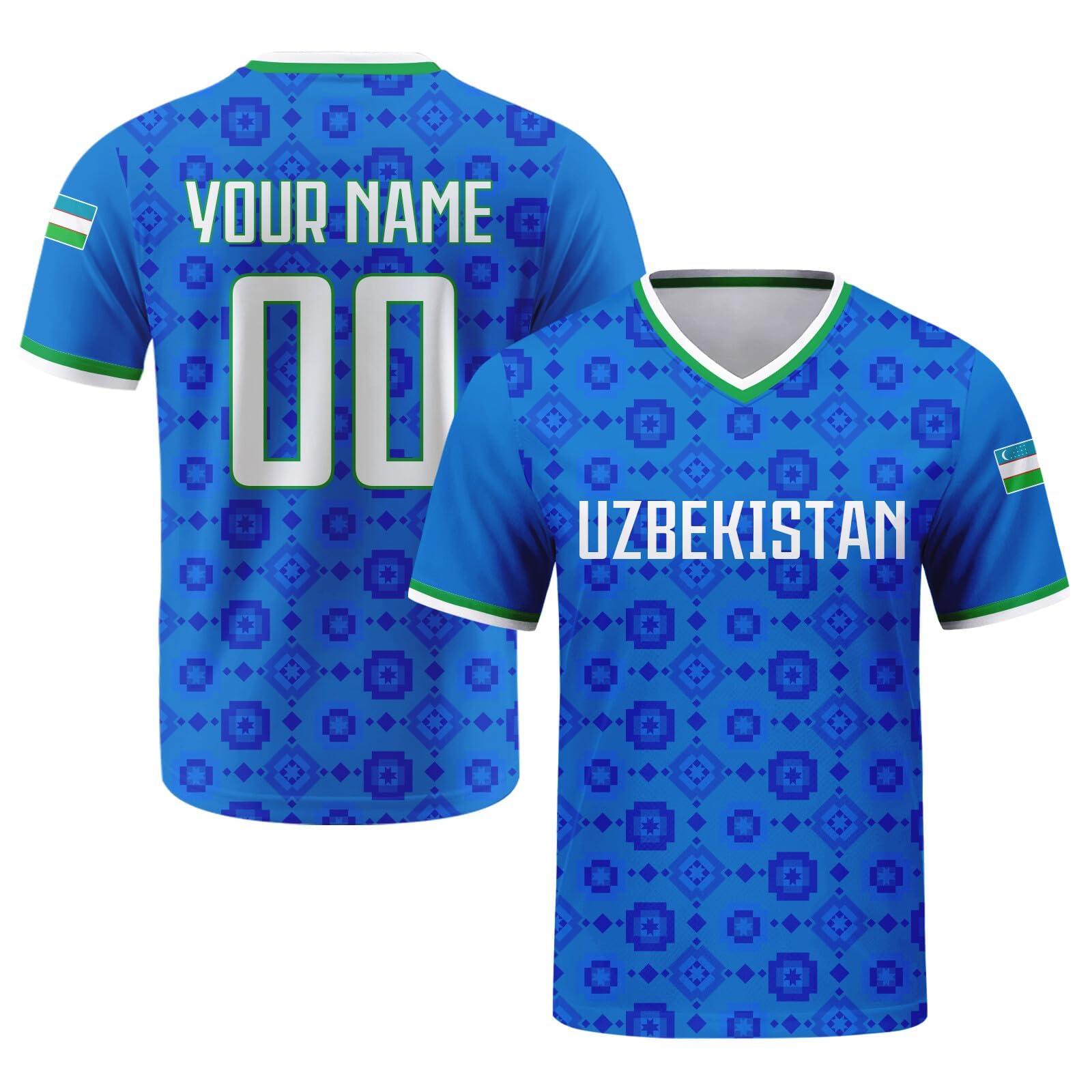 Custom 2026 National Soccer Jersey for Men Personalised Football Team Uniforms Jerseys Shirts Women Unisex A14 Uzbekistan Jerseys — image 1