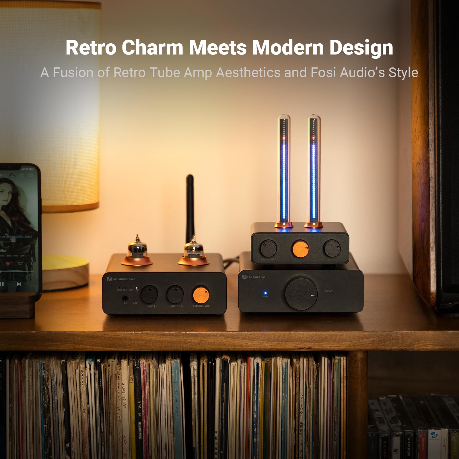 Fosi Audio BOX X2 Preamplificatore Phono e Music Visualizer