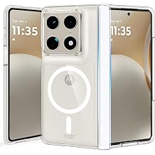 FNTCASE for Motorola Razr Fold Case with Hinge Protection Magnetic Clear Cases Compatible with Magsafe Military Grade Drop Protective Shockproof Anti Yellowing Transparent Phone Cover