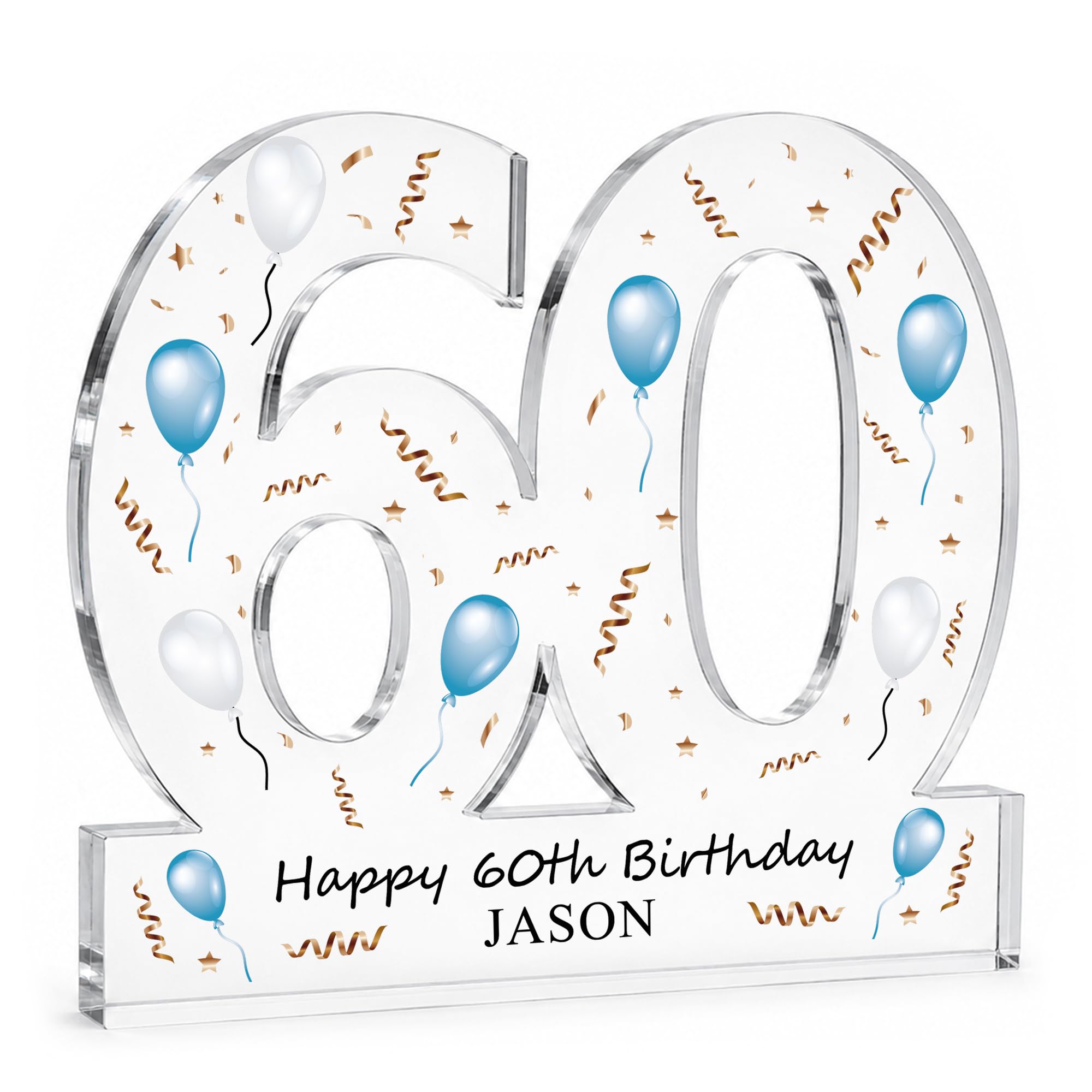 Red Ocean Personalised 60th Birthday Gift For Him Keepsake 60 Acrylic Plaque Gift For Dad Grandad Uncle Brother