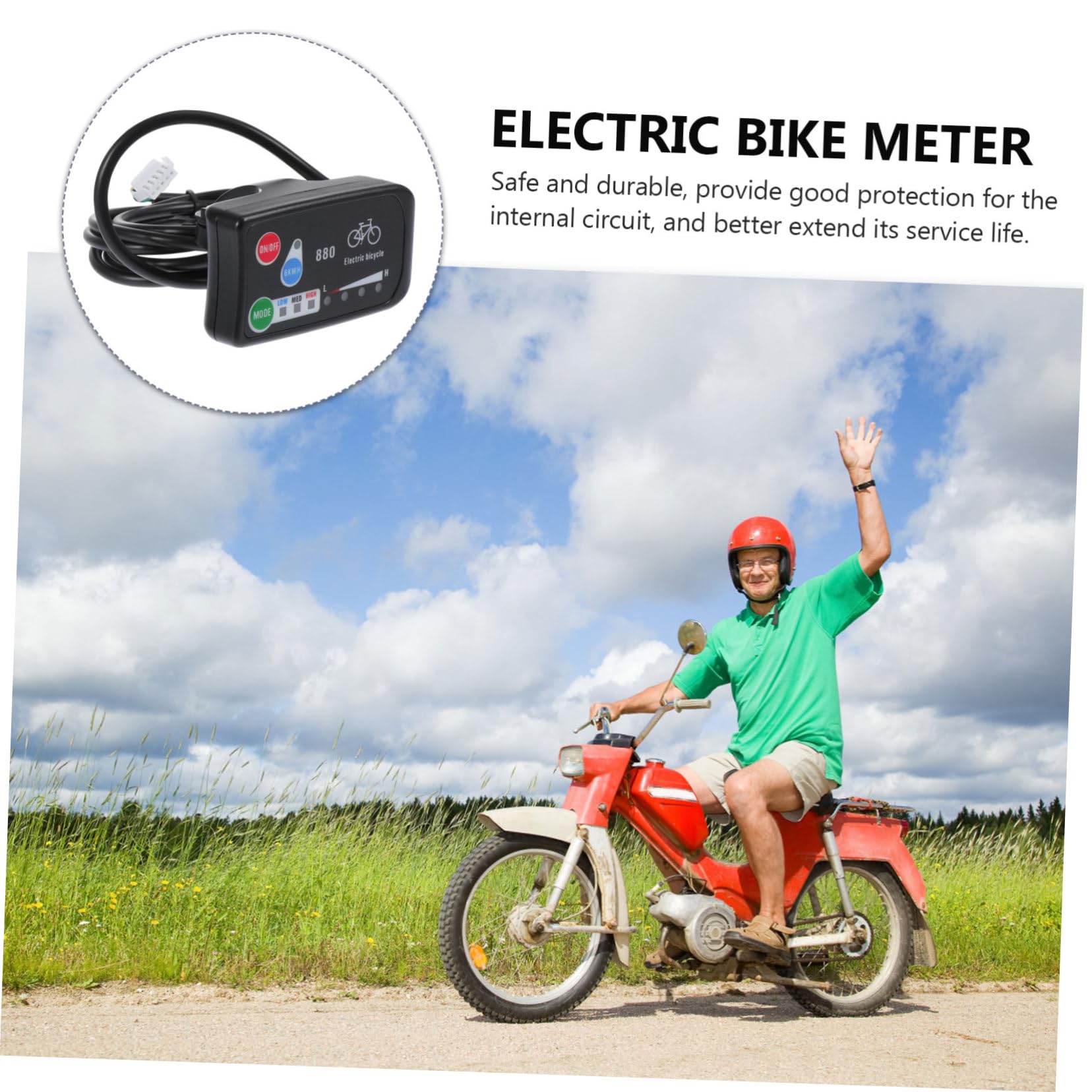 Gatuida 2piezas Medidor De Display Led para Bicicleta Eléctrica Bike Pantalla De Control Indicador De Batería y Función De Apagado Automático Accesorio para Scooter y Bicicletas