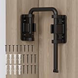 SecureLatch Sliding Door Loop Lock, 2.36 Inch Stainless Steel Patio Door Latch for Window, Barn, Garden, Fence, Shed, Closet, Double Gate - 90/180 Degree Installation U-Bolt Lock (Black-1PC)