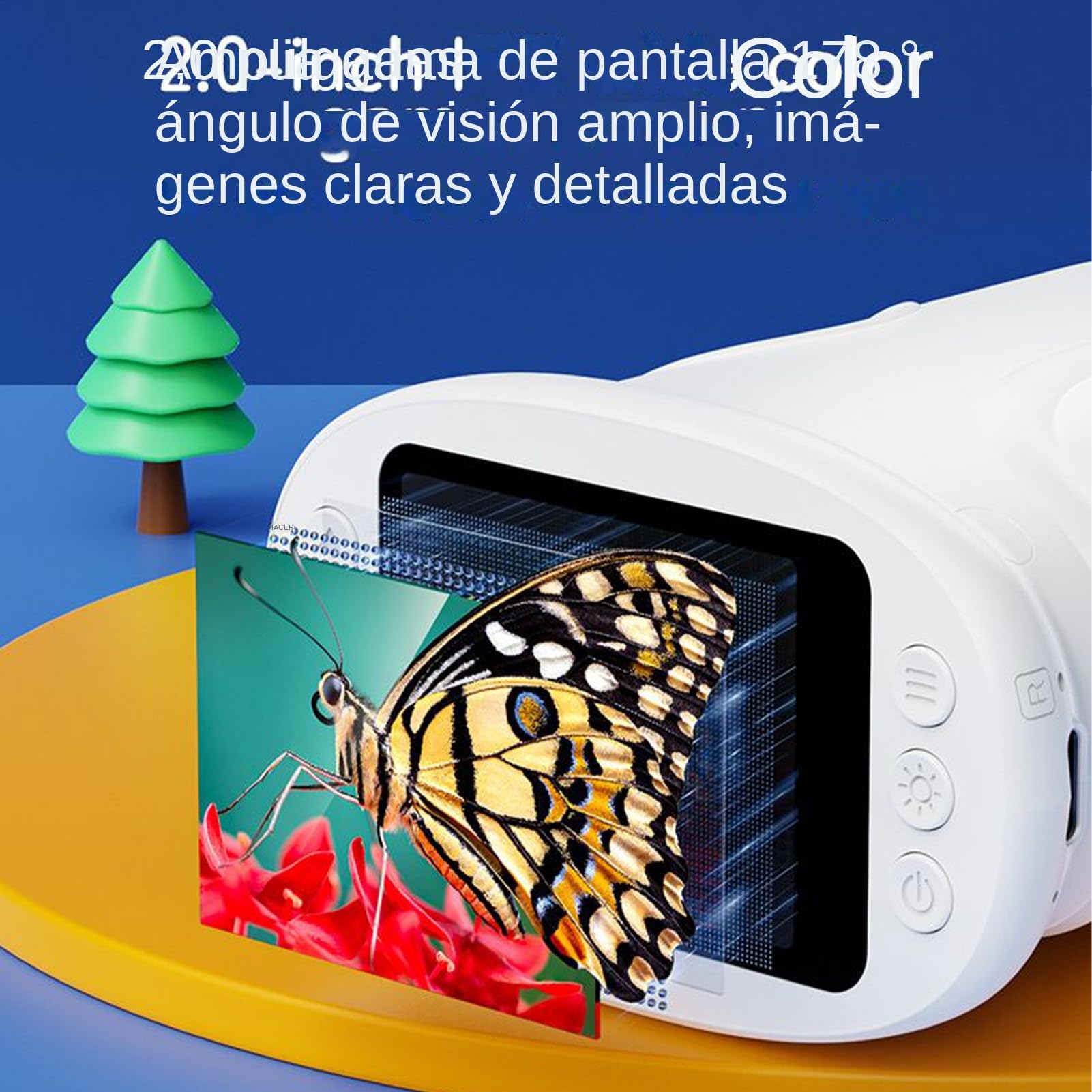 Microscopio Portatile per Bambini Giocattoli Scientifici Educativi | Microscopio Digitale Manuale con Schermo 5 cm per Casa Scuola Natura Ragazzi Ragazze