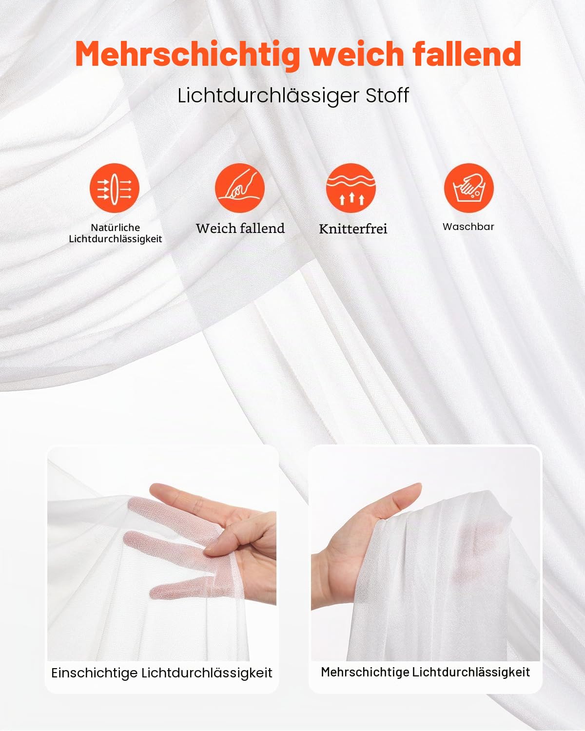 VEVOR Blumenset für Hochzeit Bogen, weiße Blumen für Traubogen mit Vorhängen (3er-Set) – 2 Blumenarrangements, 1 transparente Vorhänge, für Zeremoniensträuße, Empfangshintergrunddekoration
