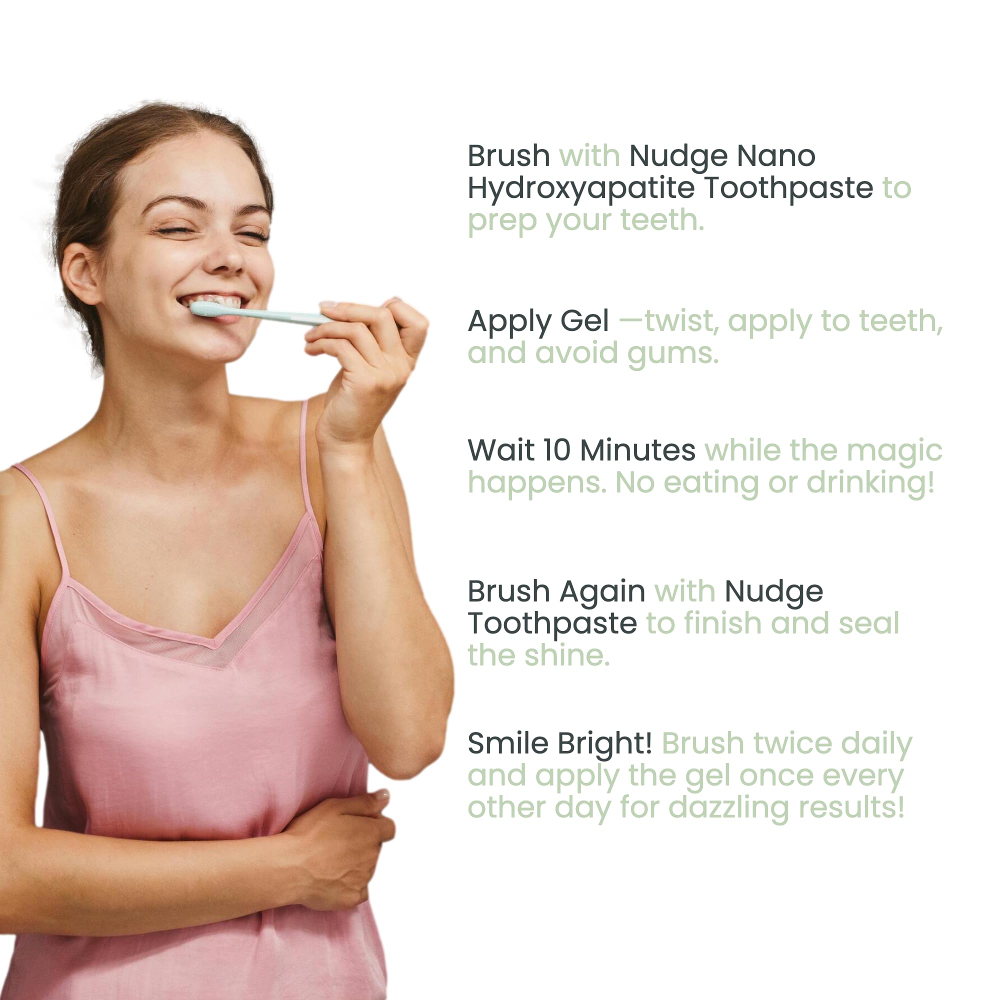 Nudge Advanced Teeth Whitening EnamelGuard Gel Pen, 2 ml, Powerful Whitening, Enamel Strengthening, Sensitivity Friendly Formula
