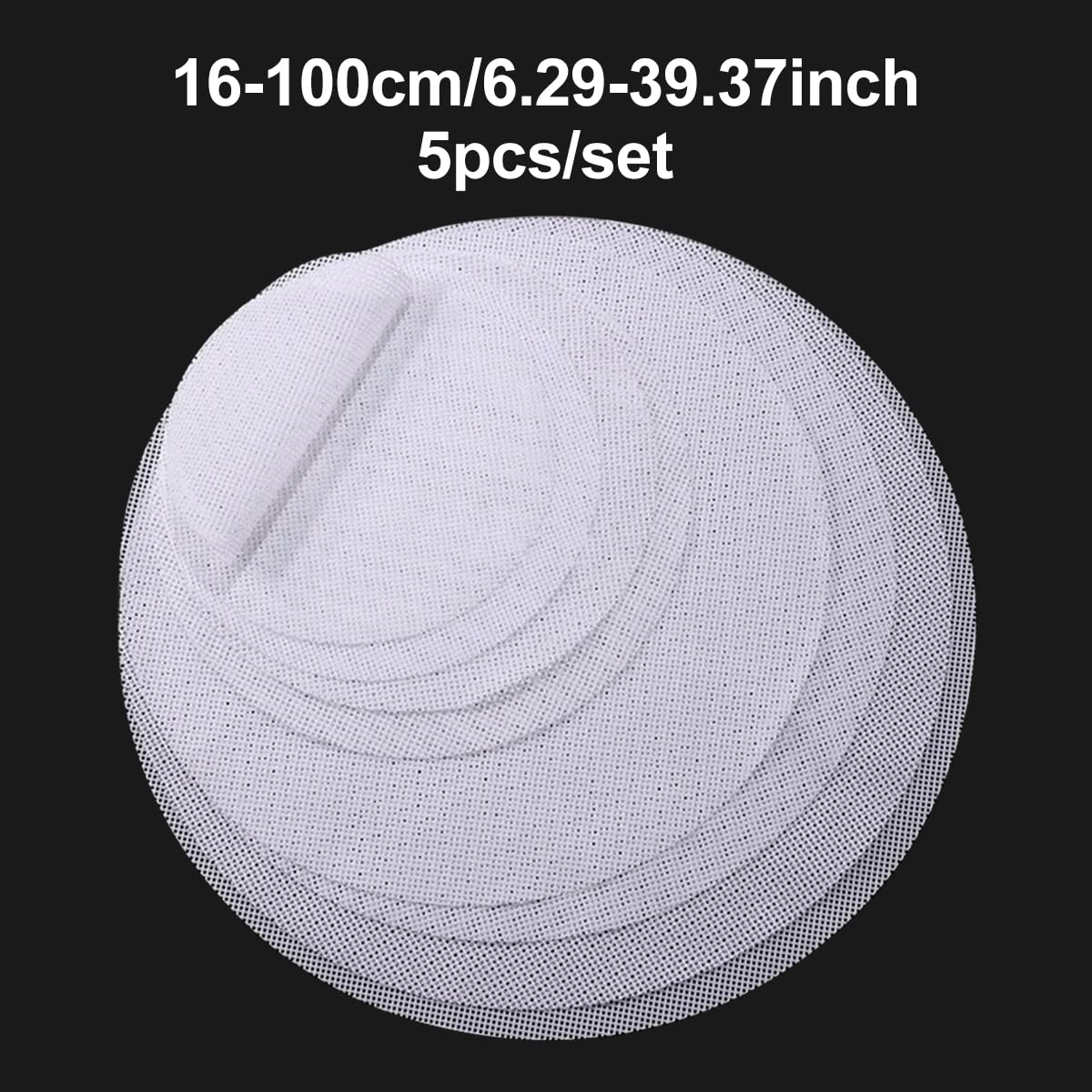 ECYC Ltd 5 Pcs Round Silicone Steamer Liners Non-Stick, Silicone Steamer Basket Mesh Mat Reusable Silicone Bamboo Steamer Liner Pad for Kitchen Baking and Cooking, 14.17 inch/36cm Diameter