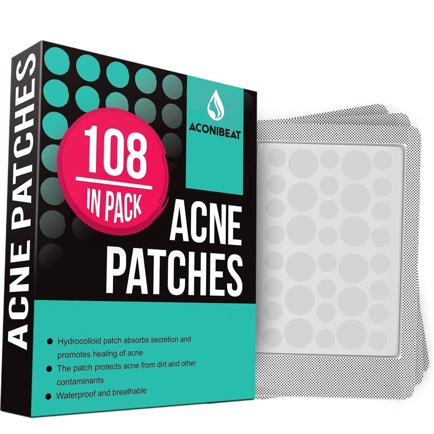 Pimple Patches for Face - Acne patches Absorbing Cover Invisible Blemish Spot Hydrocolloid Facial Stickers Two Sizes Blends