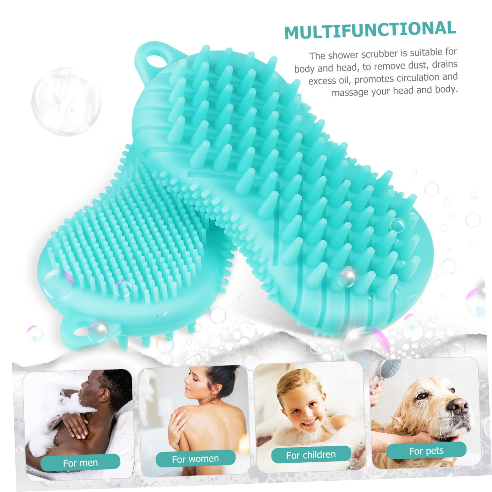 PLAFOPE 2piezas Cepillo De Ducha Corporal Exfoliante De Silicona Cepillo De Baño Multifuncional Masajeador De Cabelludo