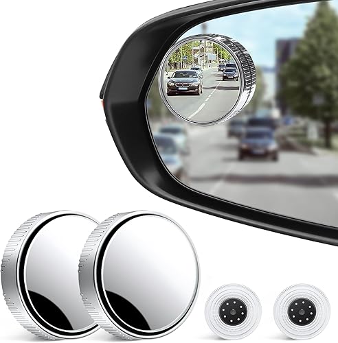 Miniatura 10 de LivTee Espejo de Punto Ciego, Espejos Retrovisores Convexos de Cristal HD sin Marco, Accesorios Exteriores con Ángulo Amplio Ajustable Adhesivo