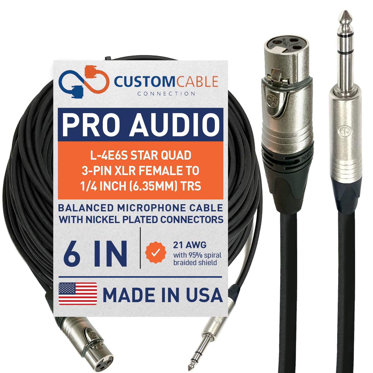Amazon.com: Custom Cable Connection 0.5 Foot (6 inches) Canare L