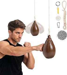 SYNTECSO Speed Bags for Boxing, Reflex Bag for Reflexes & Reaction Practice MMA or Combat Sports Training