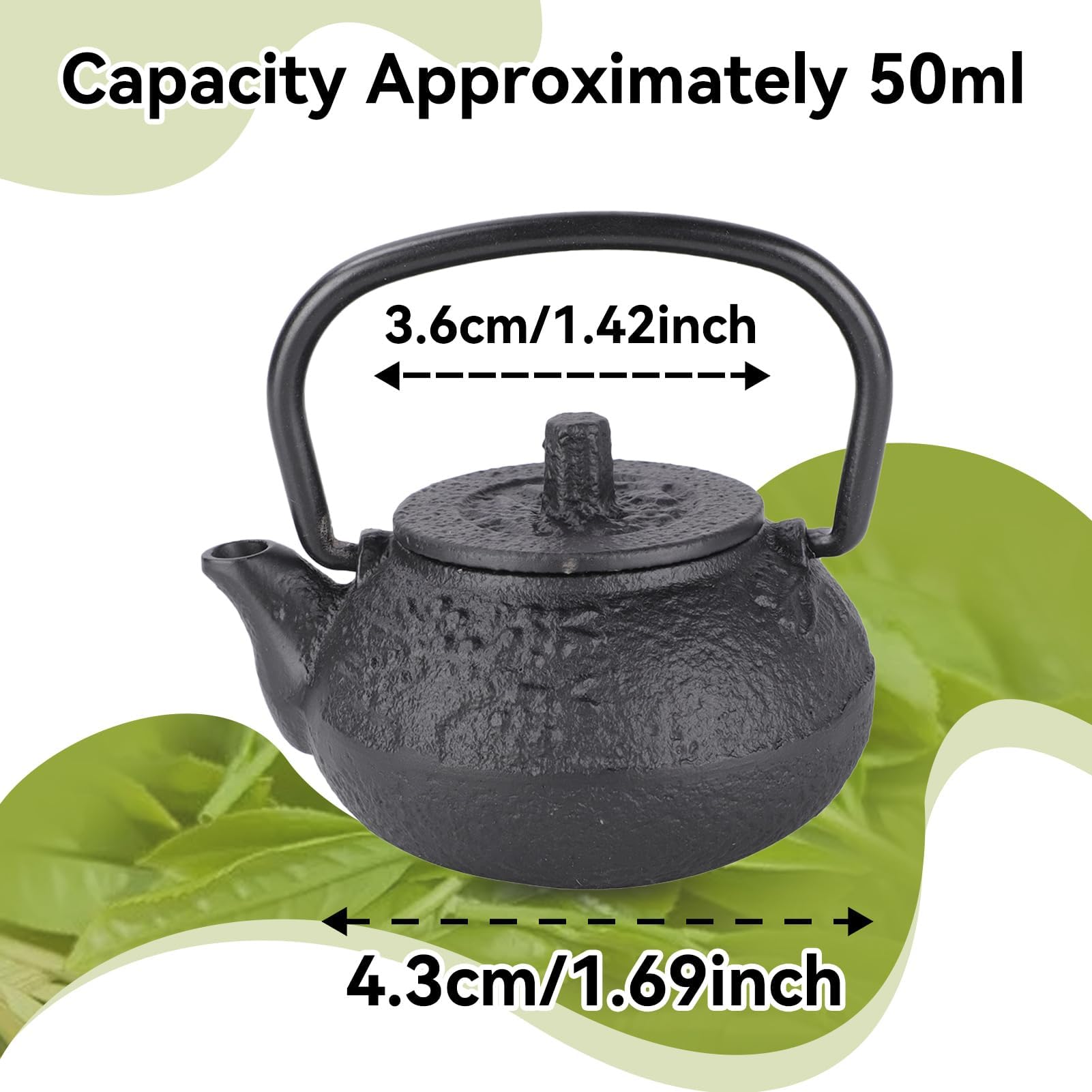 Mini teiera in ghisa, 50 ml Mini Iron Iron Tea imitazione Teiera giapponese con manico Black Retro Retro DECORATIVE TEA POT