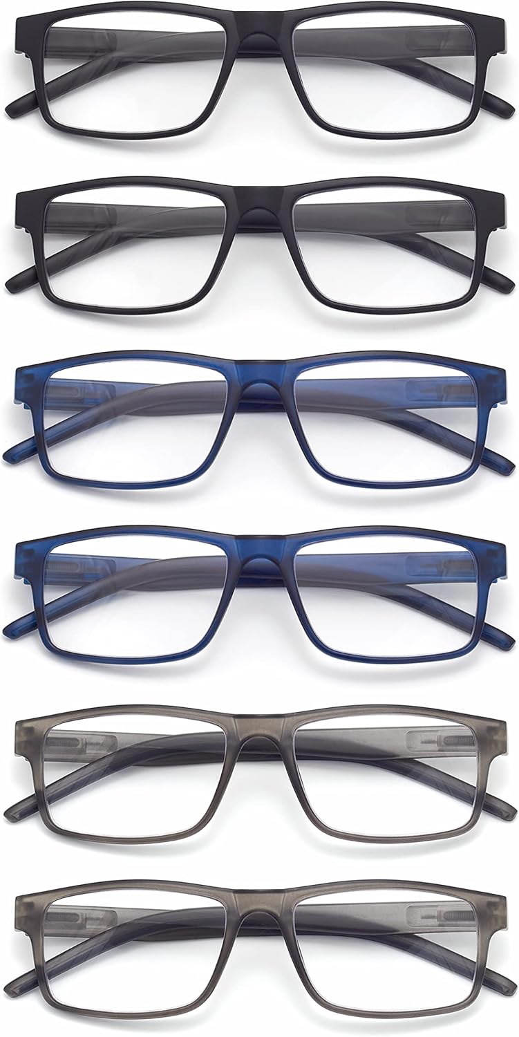 Reading Glasses for Men Women, Spring Hinge Readers Glasses, Blue Light Blocking Lens Eyeglasses SR20523