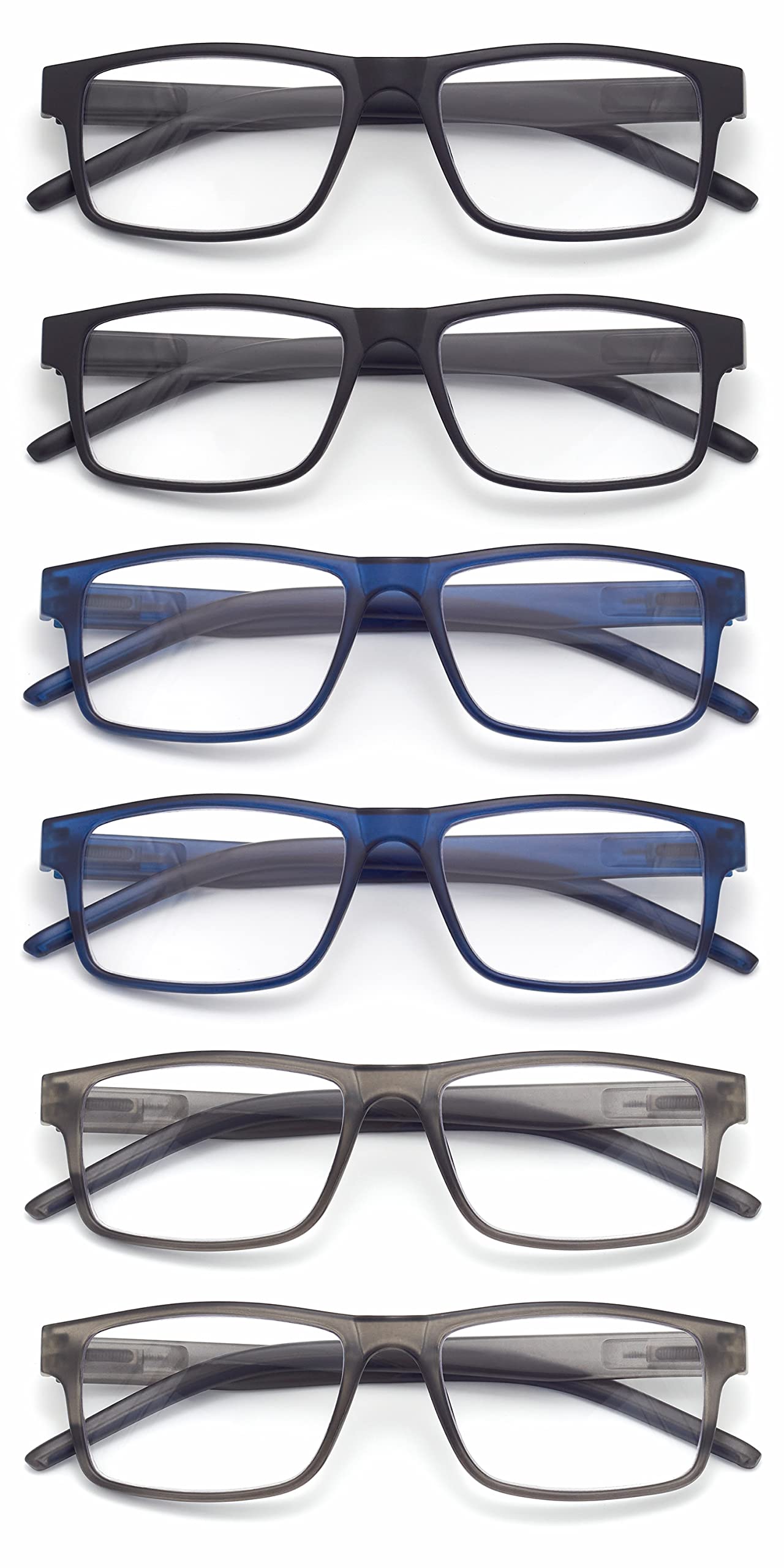 Colloddiss Reading Glasses for Men Women, Spring Hinge Readers Glasses, Blue Light Blocking Lens Eyeglasses SR20523