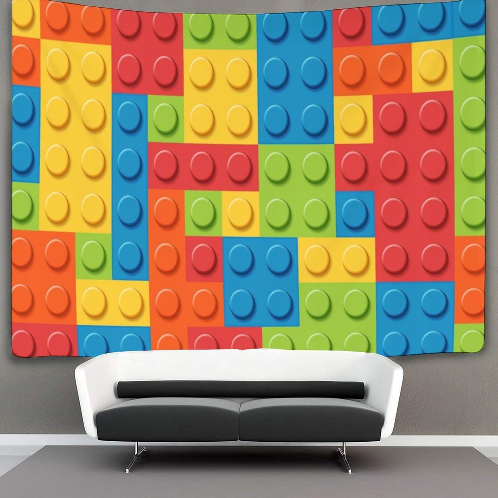 3D Legos Print Wall Blanket Home Decoration Bedding Poster Wall Art Tapestry Tapestries Wall Hanging Soft Polyester for Bedroom,Decorations Beach Blanket College Dorm 180cmx230cm