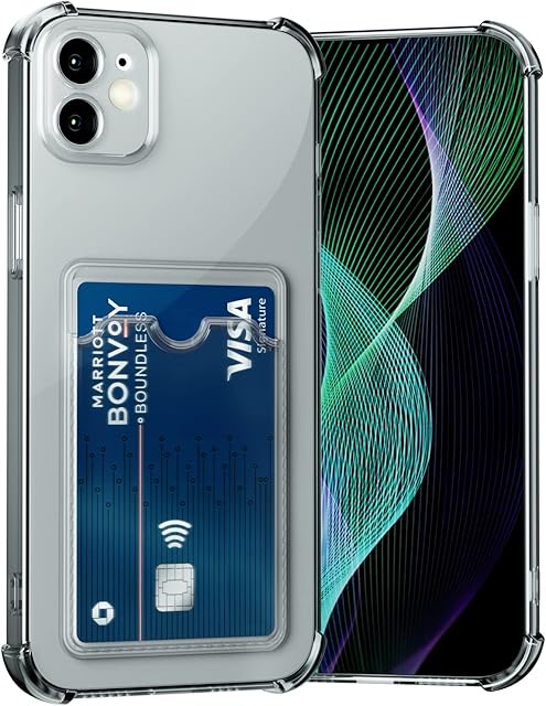AKABEILA Case for iPhone 11 Clear Slim Phone Case Soft TPU Wallet Case Bag Cover with Card Slot Holder Shockproof 6.1"