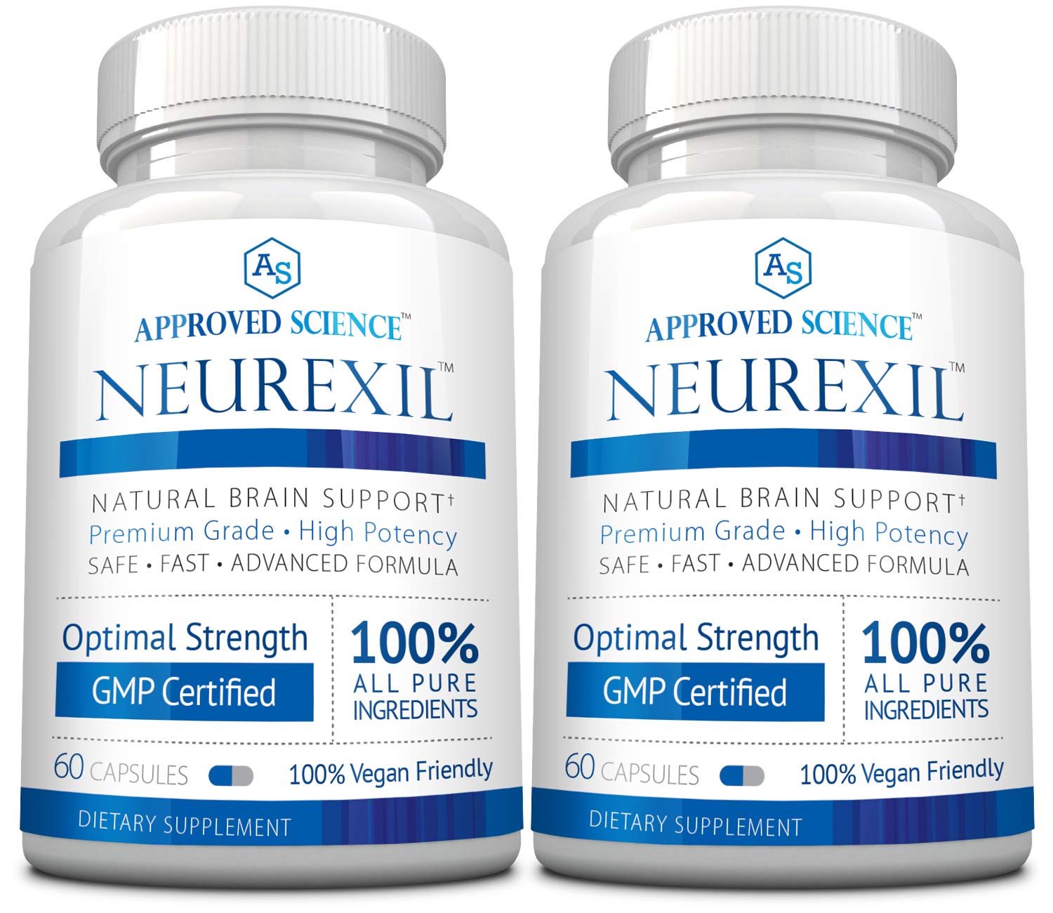 Approved Science Neurexil - Natural Nootropic Support with DMAE - Enhance Brain Function, Sharpen Clarity, Boost Memory - L-Tyrosine, Ginkgo Biloba, Huperzine A, BioPerine - 2 Month Supply