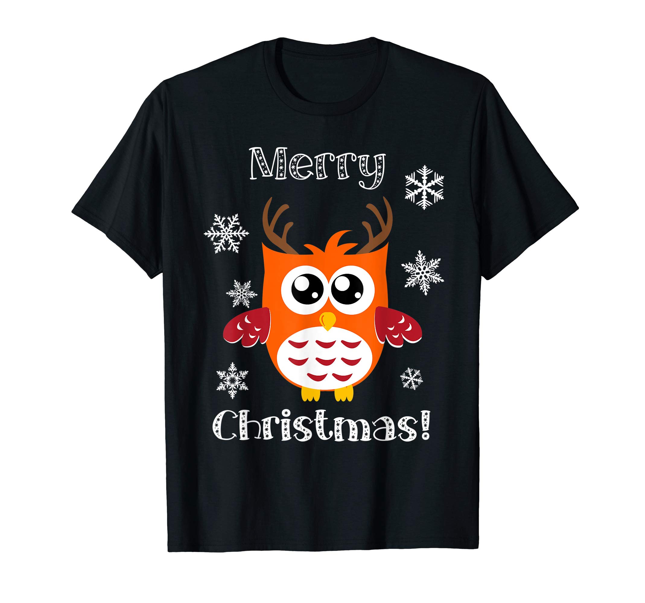 Owl Cute Animal Merry Christmas T-Shirt