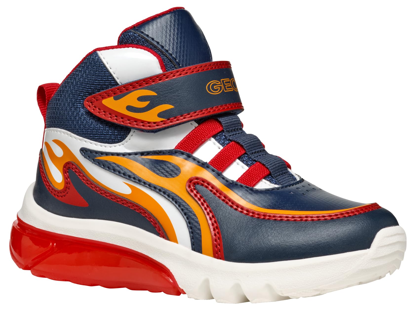 Geox J CIBERDRON BOY C Sneaker, Navy/RED, 0.5 UK