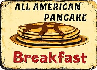 YoyaVex Vintage All American Pancake Breakfast Metal Sign Wall Deocr 16x12 Inch Home Kitchen Bar Pub Art Farm Garage Garden Poster