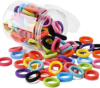 ربطات شعر للنساء، اربطة شعر سميكة بدون خياطة، لا تسبب التلف، مصنوعة من القطن المرن (متعددة الالوان، (مقاس S - 50 قطعة))