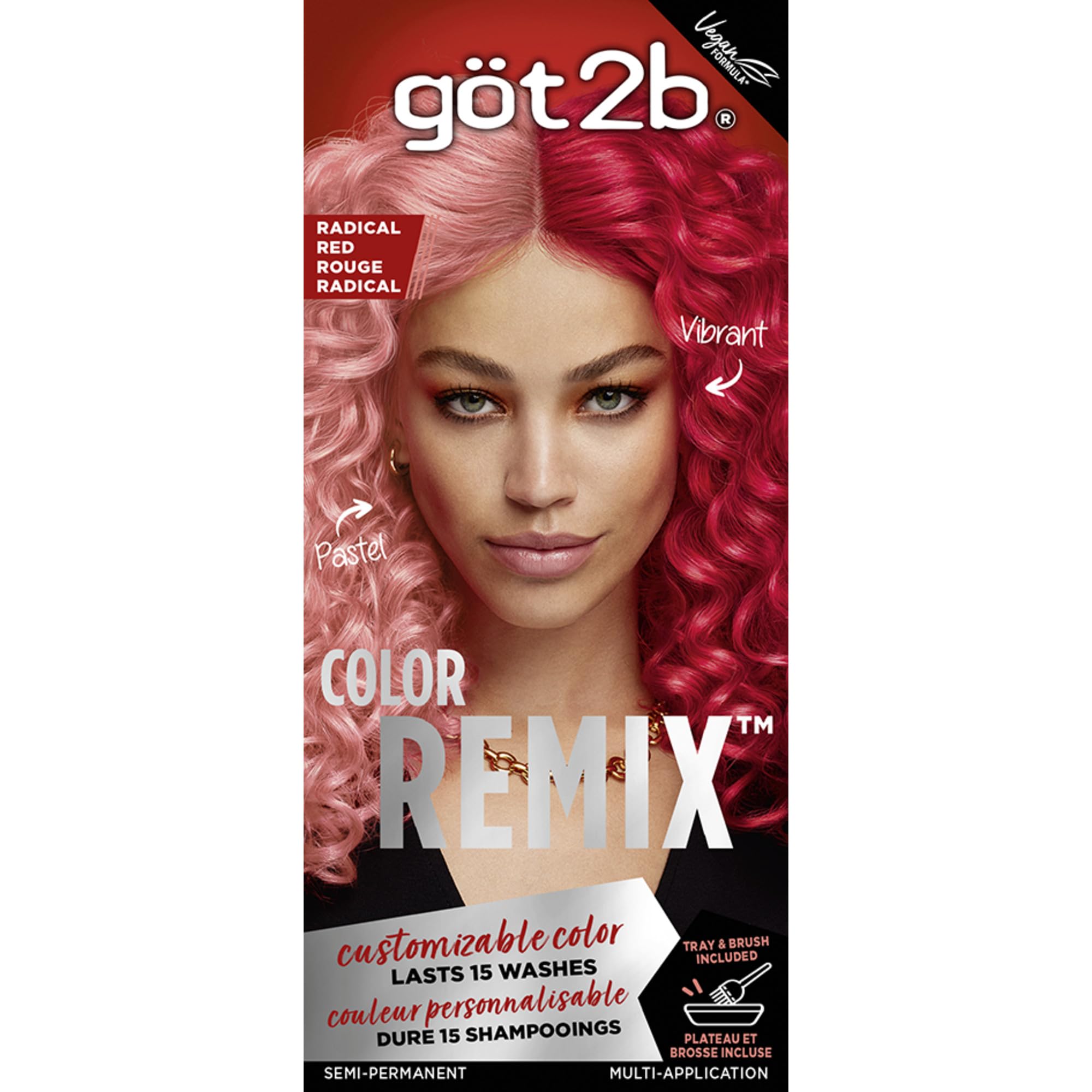 Sponsored Ad - Color Remix, Customizable Semi-Permanent Hair Color, 092 Radical Red